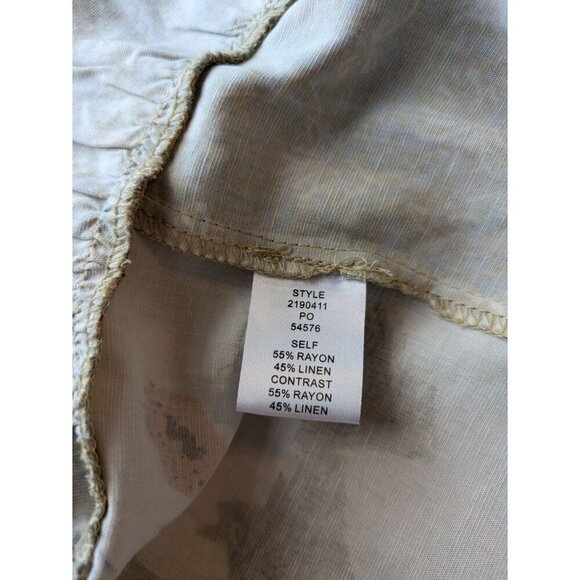 Current Air Floral Patchwork Linen Maxi Dress Medium Prairie Peasant Cottagecore - Picture 7 of 9